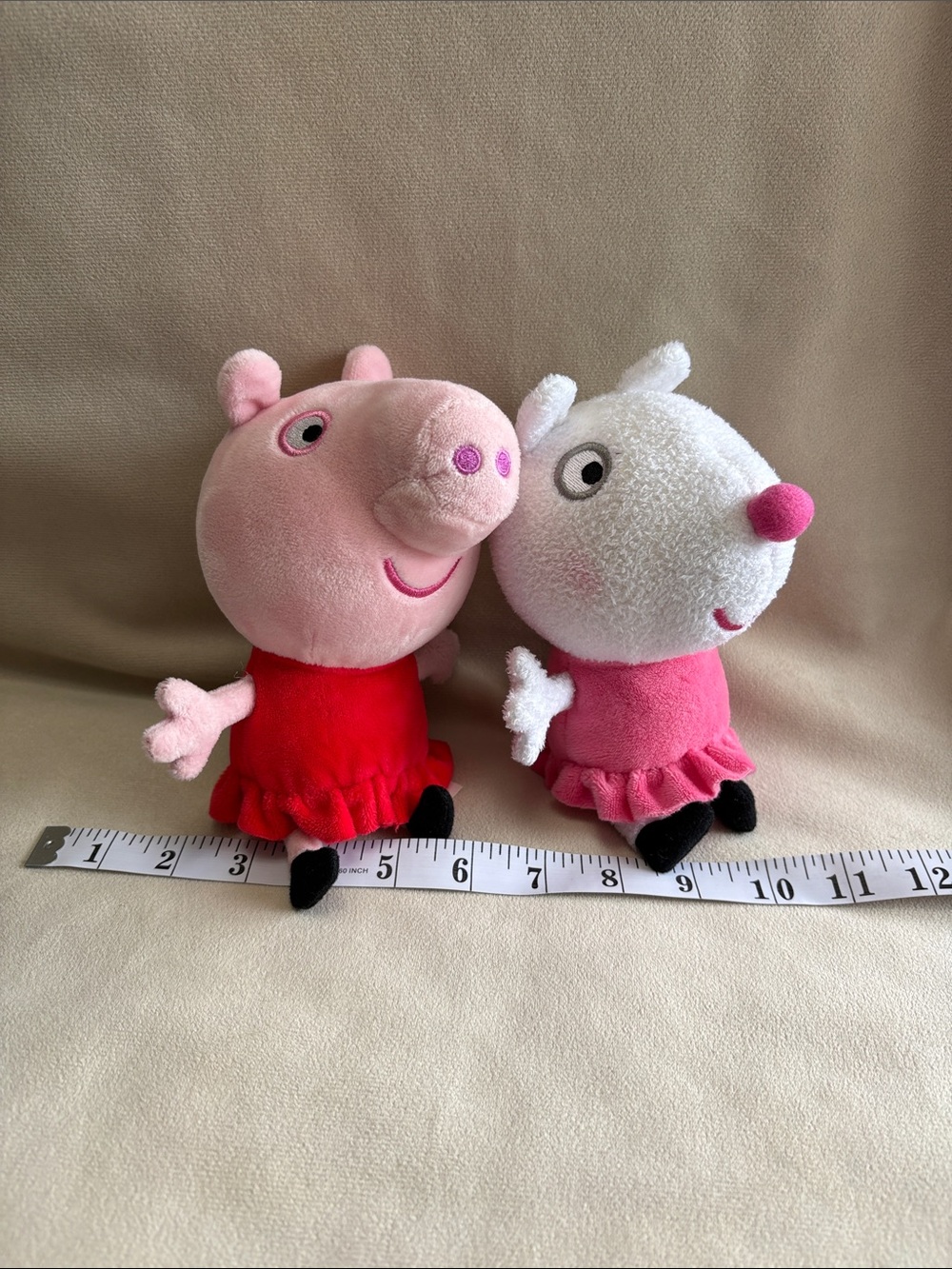 Peppa Pig and Suzy Sheep Plush Duo in Red & Pink - Soft Stuffed Characters